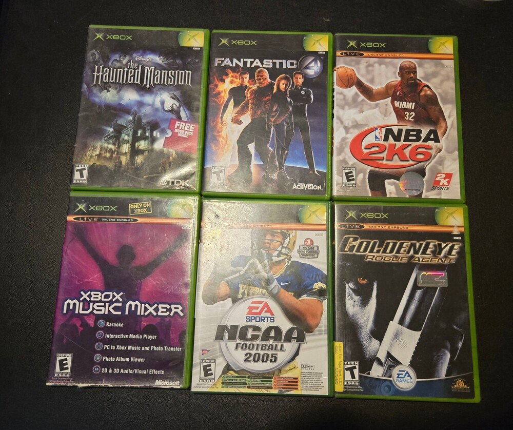Xbox Original Game Disc Lot of 6 GoldenEye NCAA Football Haunted Mansion NBA 2K6
